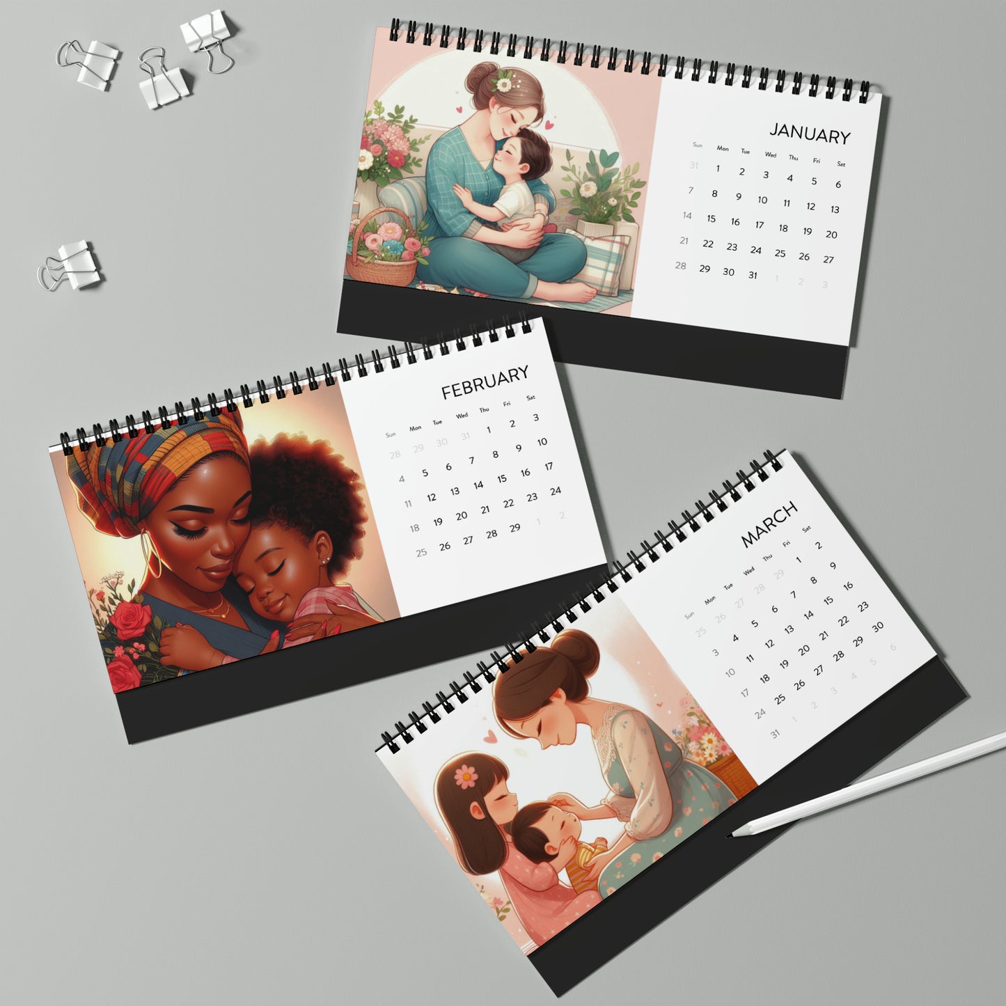 Mom - Desktop Calendar (2024 grid)