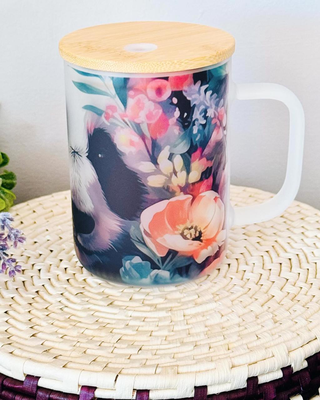 Frosted Mug  –  Floral panda