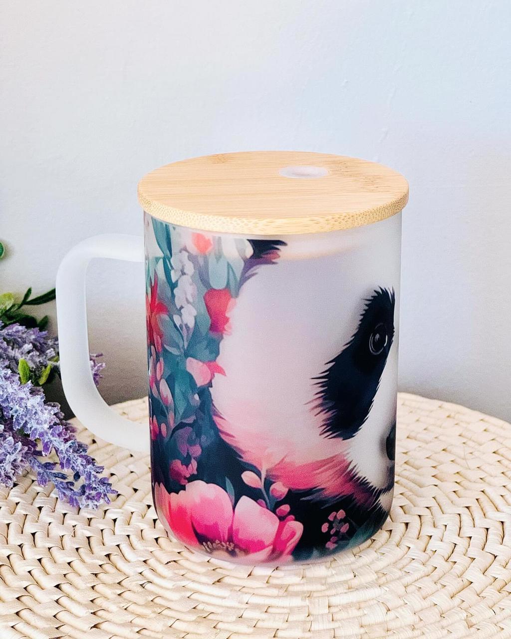 Frosted Mug  –  Floral panda