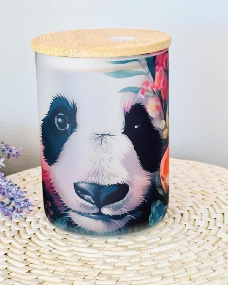 Frosted Mug  –  Floral panda