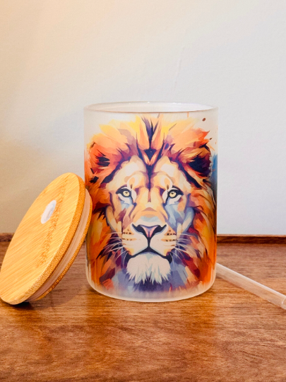 Frosted Mug  - Lion Frosted Glass Mug