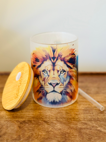 Frosted Mug  - Lion Frosted Glass Mug