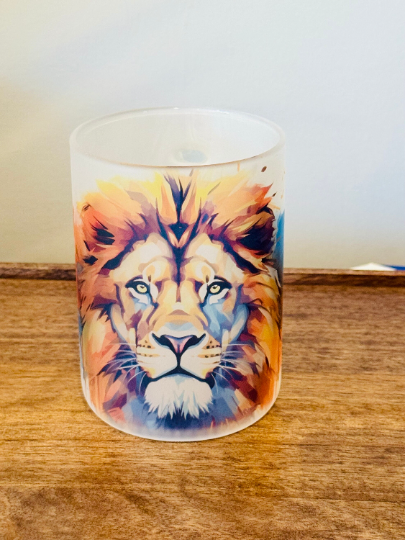 Frosted Mug  - Lion Frosted Glass Mug