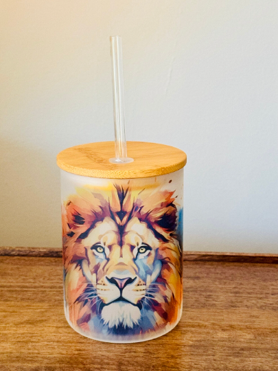 Frosted Mug  - Lion Frosted Glass Mug