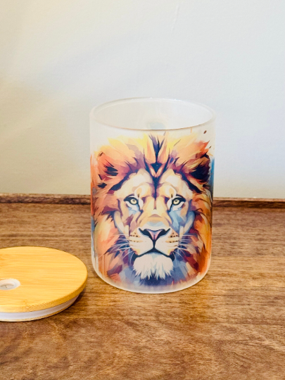 Frosted Mug  - Lion Frosted Glass Mug